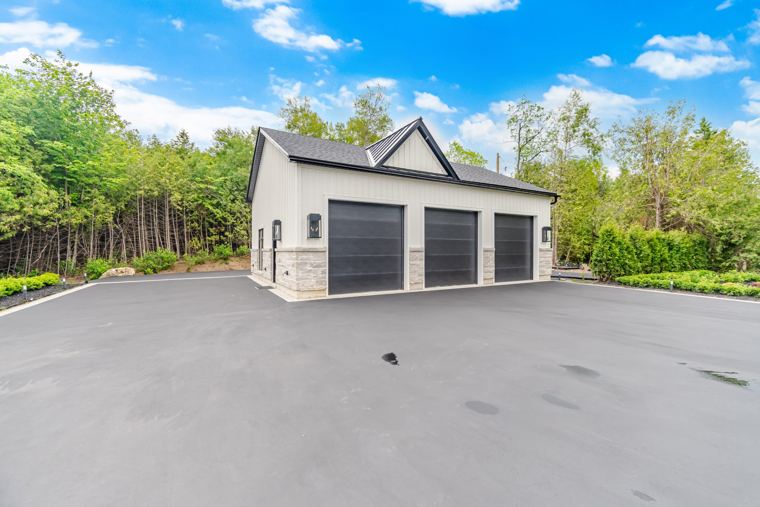 Detached heated garage and workshop